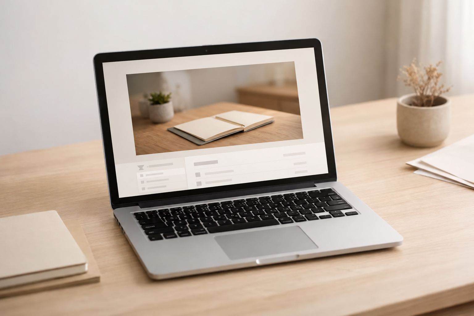 Online course lessons on a laptop